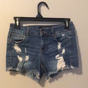 Wax Jean ripped denim shorts